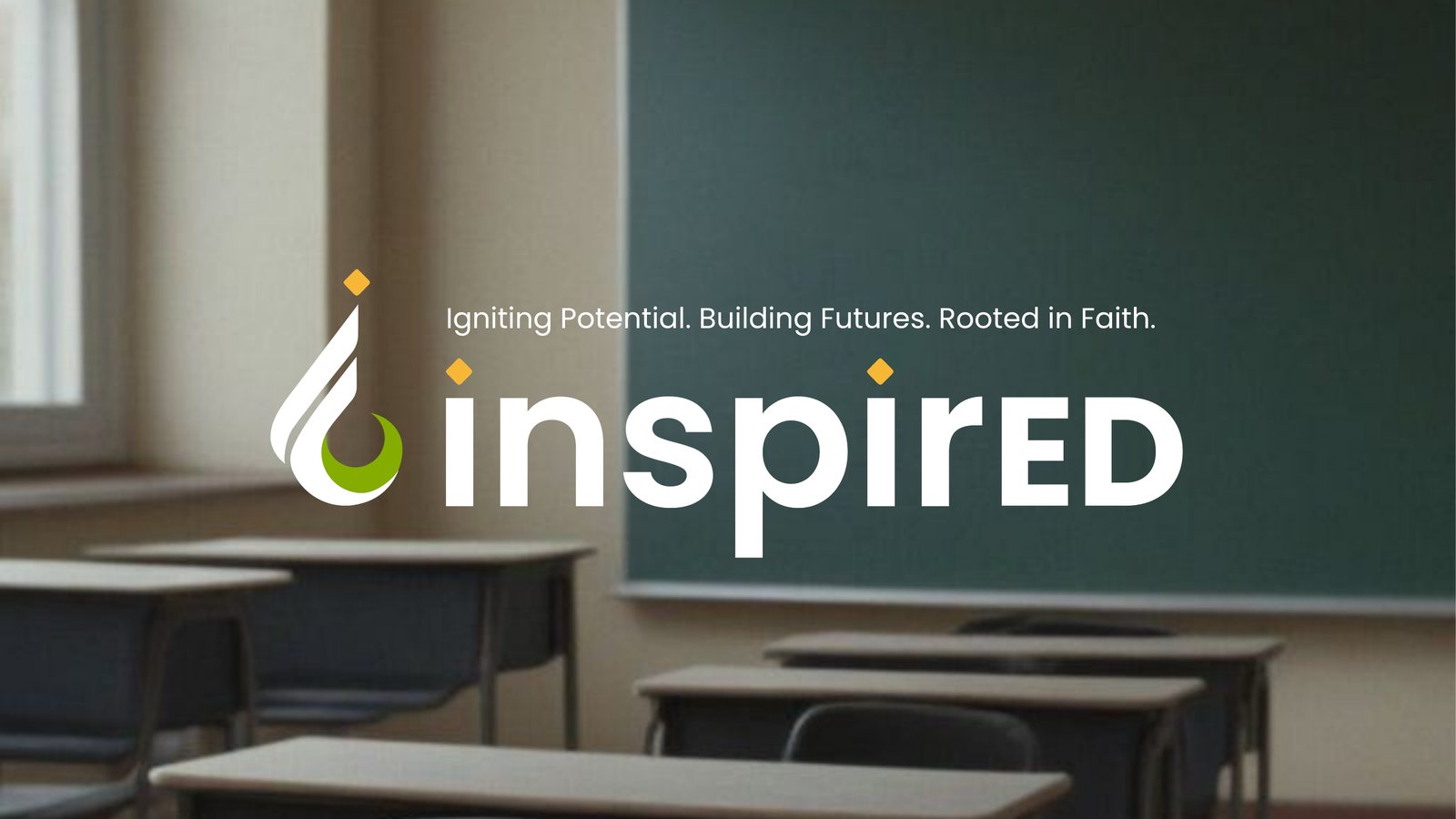 The InspirED logo and tagline over a classroom
