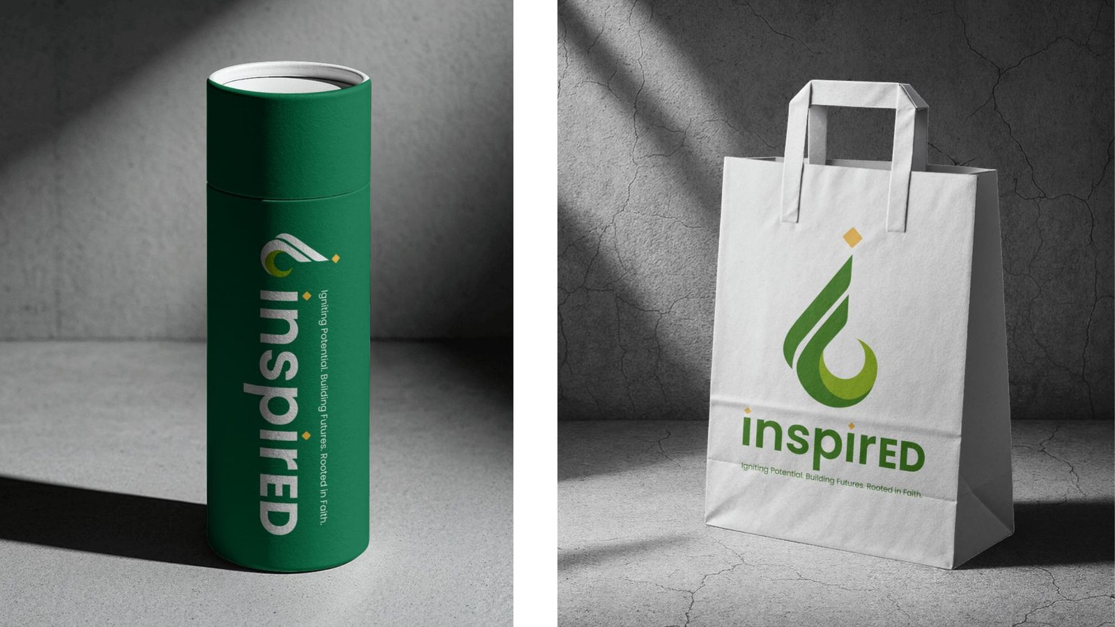 InspirED tube and paper bag