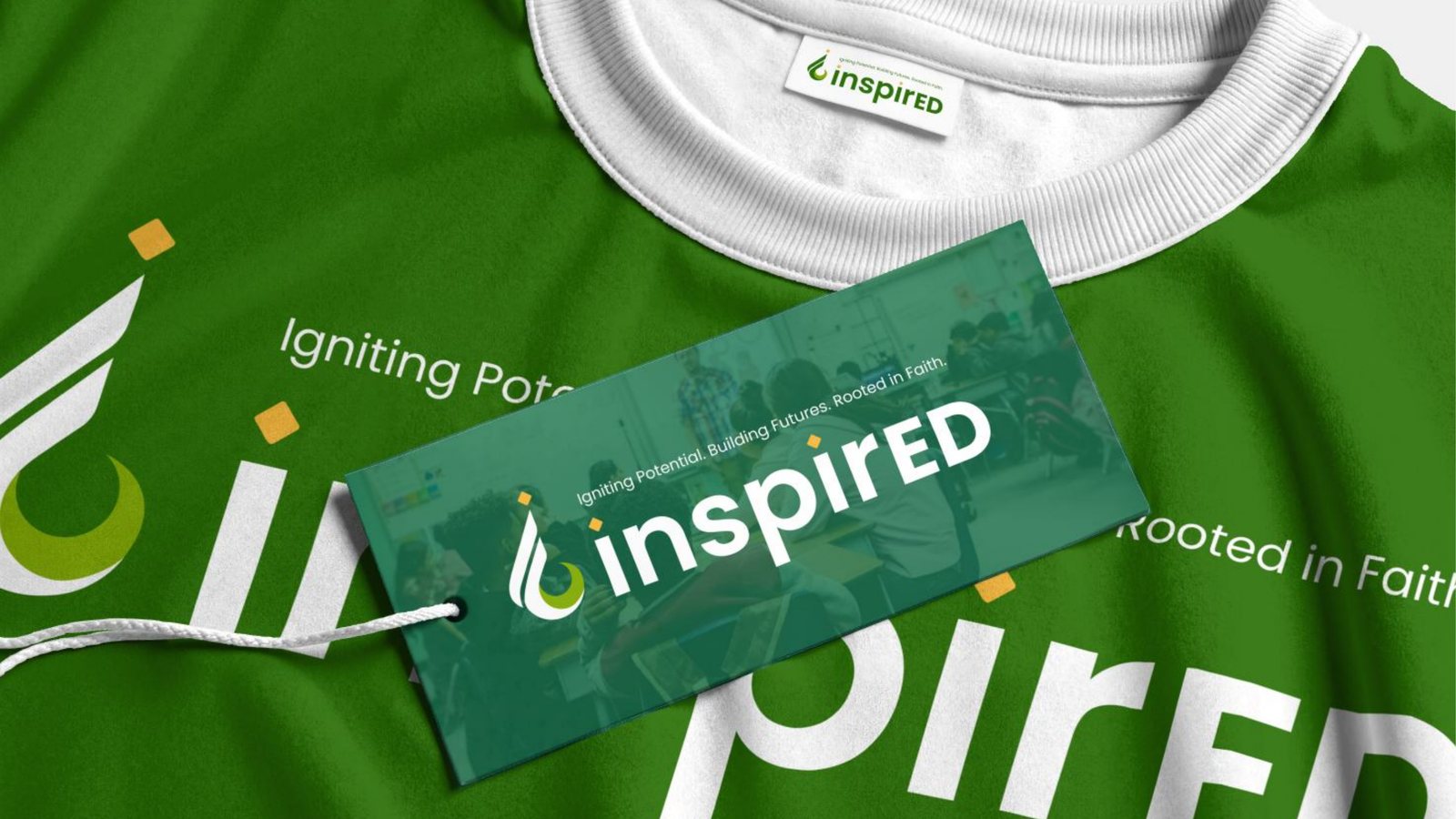 InspirED sweatshirt and tag